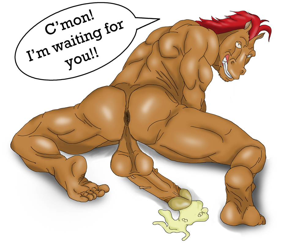 anthro anthro_only anus bara big_anus big_balls big_penis brown_skin butt clenched_teeth cum cum_pool dangling_testicles edit equid equine excessive_precum gay grin huge_cock huge_testicles looking_back male_only mohawk muscular narrowed_eyes penis precum presenting presenting_anus presenting_butt ragetheripper red_hair semi-erect seriousmonkey solo stallion_(character) stallion_(words_worth) swollen_anus taint talking_to_viewer testicles thighs third-party_edit veiny_penis white_background words_worth