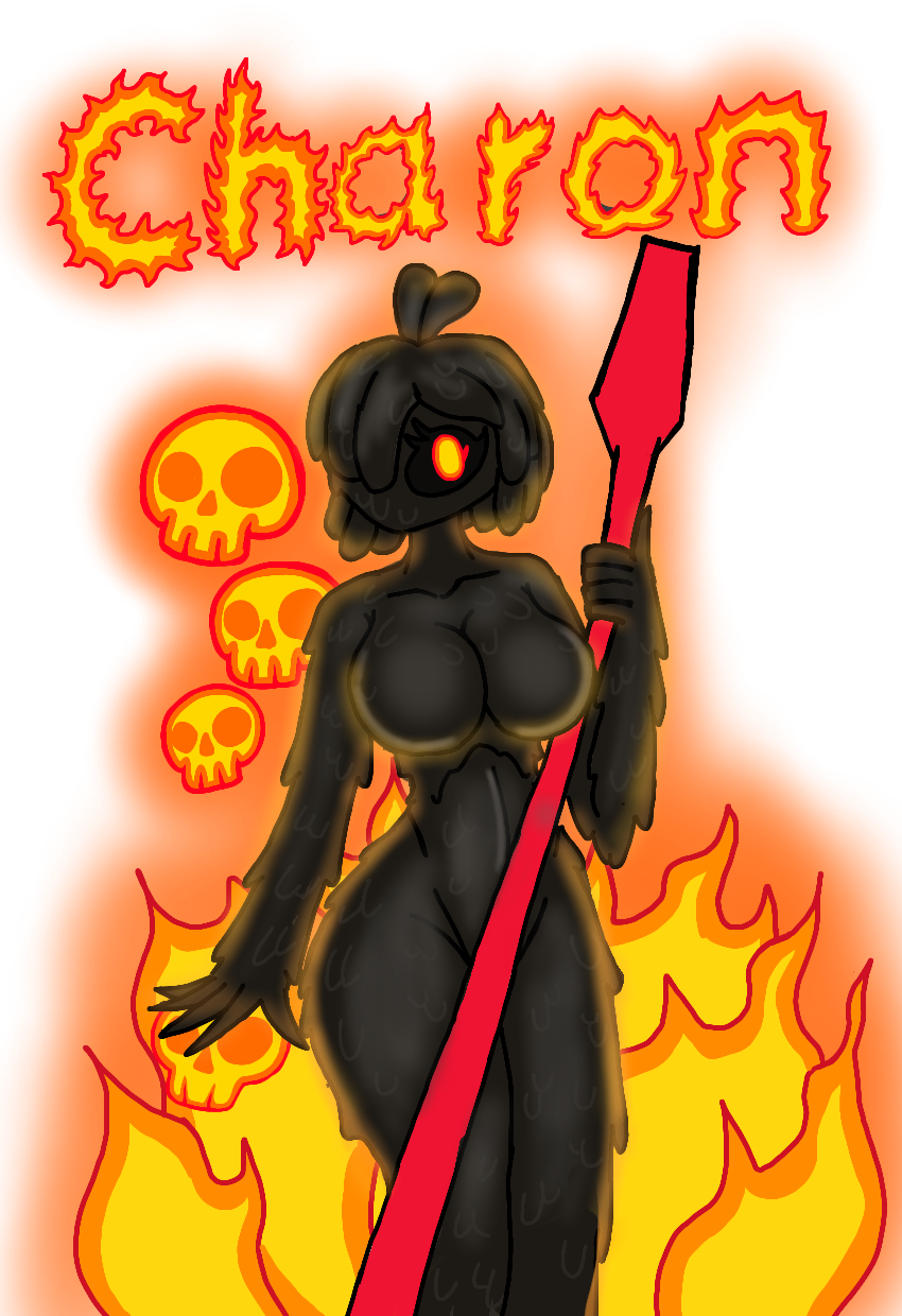 big_ass big_breasts charon exkeletxxx female fire monster_girl phobies slime_girl