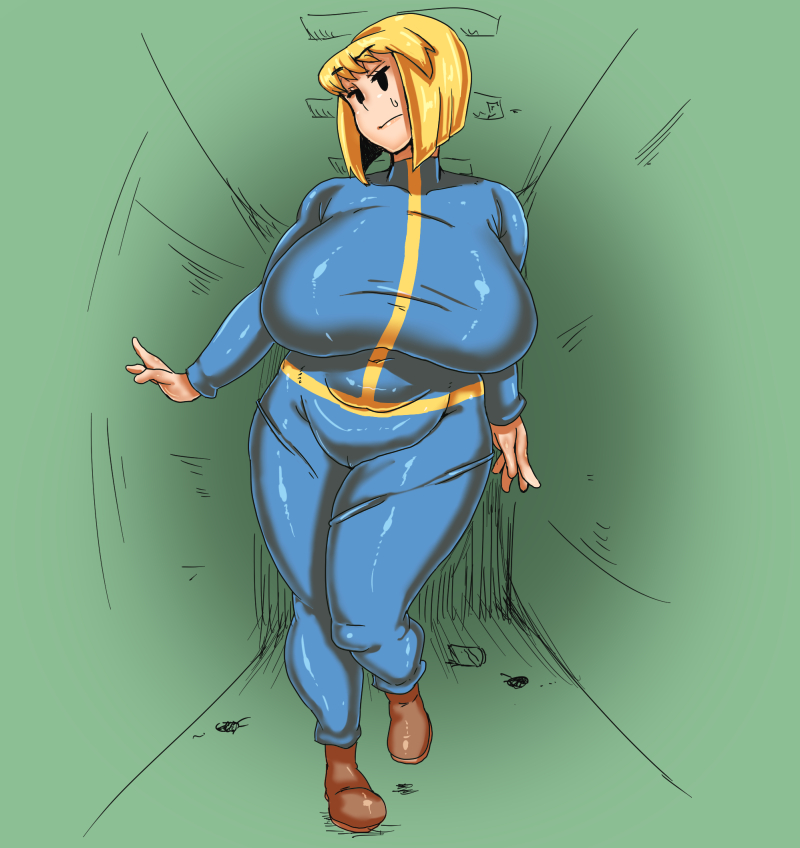 bethesda softworks, fallout, female, mob face, ponkotsuu, skin tight, tagme, vault girl