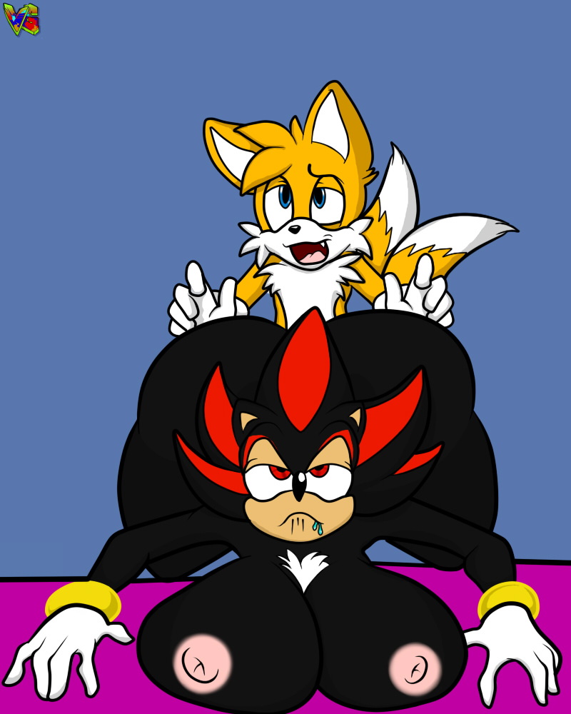 2016 ahe_gao ass black_fur blue_eyes breasts canine duo female fluffy_tail fox fur happy hedgehog male mammal nude open_mouth orange_fur red_eyes rule_63 sex shadow_the_hedgehog smile sonic_(series) straight tails virtigogun white_fur