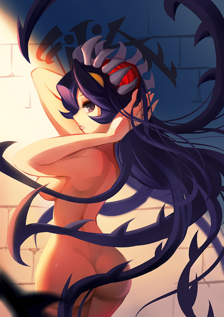 ass, female, filia (skullgirls), nude, samson (skullgirls), skullgirls, solo