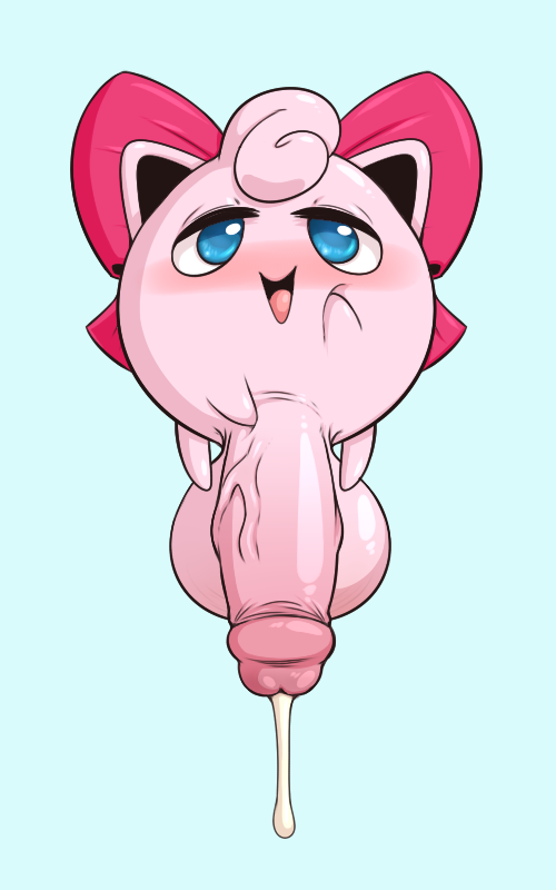 1boy anthro balls ballsack bedroom_eyes blue_eyes blush blushing bow cute dangling_testicles femboy flirting floating floating_penis foreskin foreskin_folds futanari girly hand_on_cheek hand_on_penis hanging_cock happy horny huge_penis hyper hyper_penis intact jigglypuff low_hanging_balls male male_only penis pink_fur pokemon pokemon_(species) precum retracted_foreskin scrotum seductive semi-erect smile testicles trap uncut veiny_penis xingscourge