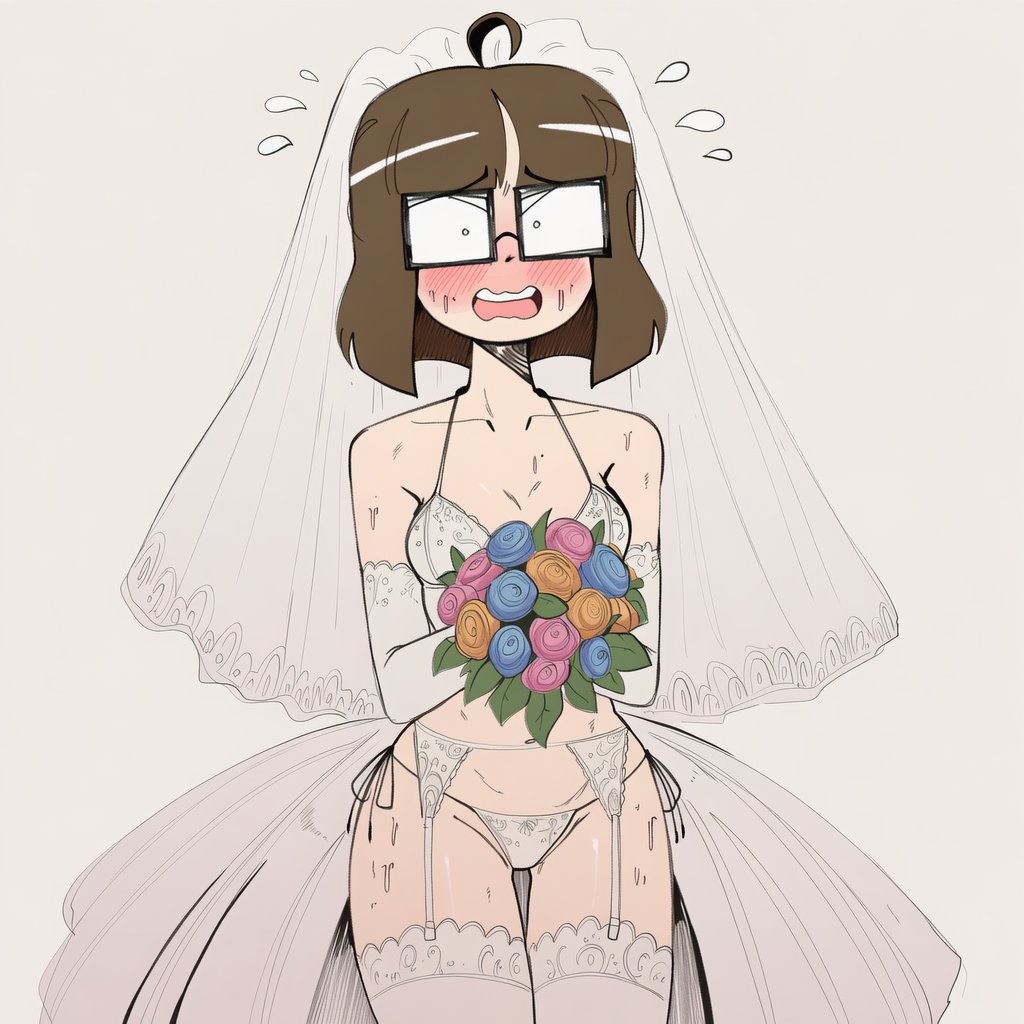 1boy, 1girls, 2026, ahoge, ai art, ai assisted, ai generated, ai-created, blush, blushing, bottom heavy, breasts, brown hair, brunette, brunette female, brunette hair, brunette-haired female, ethicalgooner2007 (kryptraider), female, flower, flowers, glasses, imminent penetration, imminent rape, imminent sex, lingerie, lingerie only, nerd, nerdy, nerdy female, open mouth, pale, pale skin, pale skinned female, pale-skin, pale-skinned female, pear shaped, pear shaped female, pear-shaped figure, penis, petite, petite body, petite female, ribs, short hair, skinny, skinny female, small breasts, square glasses, straight, sweat, sweatdrop, sweating, sweaty, tagme, thick hips, wedding, wedding dress, wedding lingerie, wedding night, wedding veil, wide hips