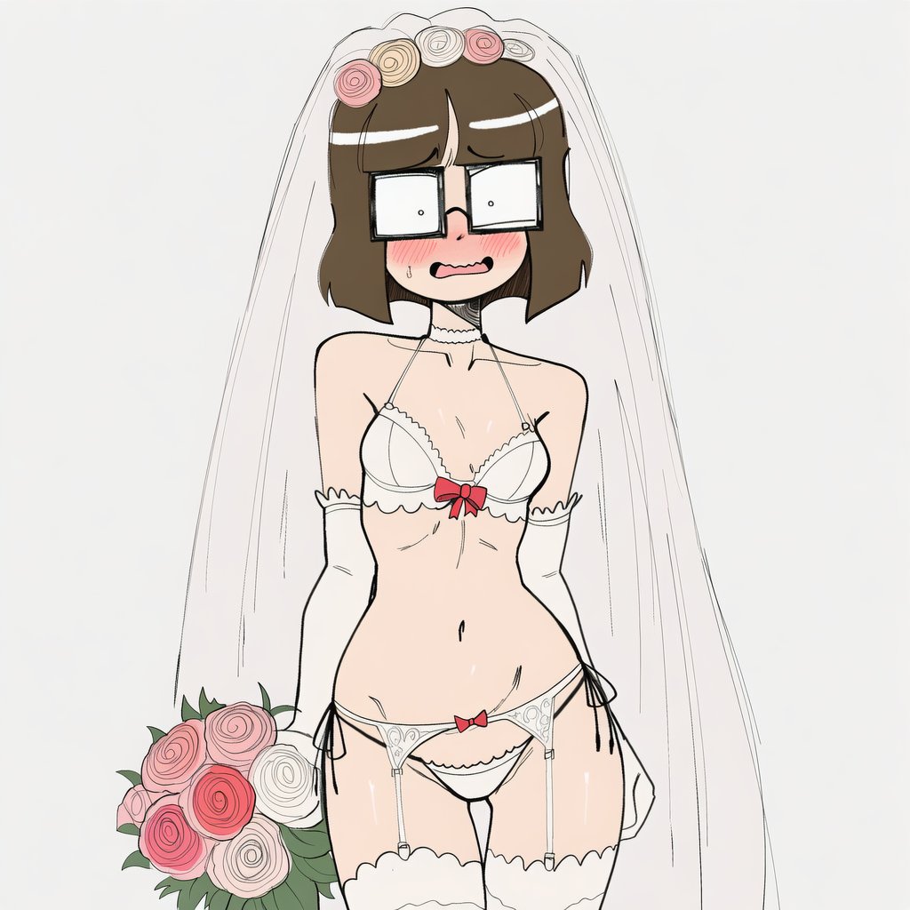 1boy, 1girls, 2026, ahoge, ai art, ai assisted, ai generated, ai-created, blush, blushing, bottom heavy, breasts, brown hair, brunette, brunette female, brunette hair, brunette-haired female, ethicalgooner2007 (kryptraider), female, flower, flowers, glasses, imminent penetration, imminent rape, imminent sex, lingerie, lingerie only, nerd, nerdy, nerdy female, open mouth, pale, pale skin, pale skinned female, pale-skin, pale-skinned female, pear shaped, pear shaped female, pear-shaped figure, penis, petite, petite body, petite female, ribs, short hair, skinny, skinny female, small breasts, square glasses, straight, sweat, sweatdrop, sweating, sweaty, tagme, thick hips, wedding, wedding dress, wedding lingerie, wedding night, wedding veil, wide hips