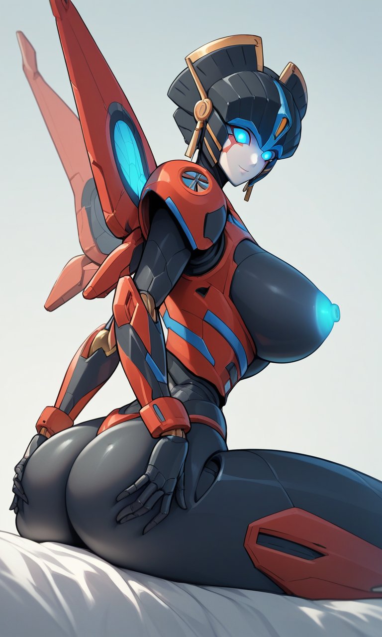 1robot_girl ai_generated ass back_view big_breasts blue_eyes blue_nipples breasts glowing_eyes large_breasts looking_at_viewer metallic_body nipples no_bra pussy_covered robot_humanoid roger1011 side_view thick_thighs thighs