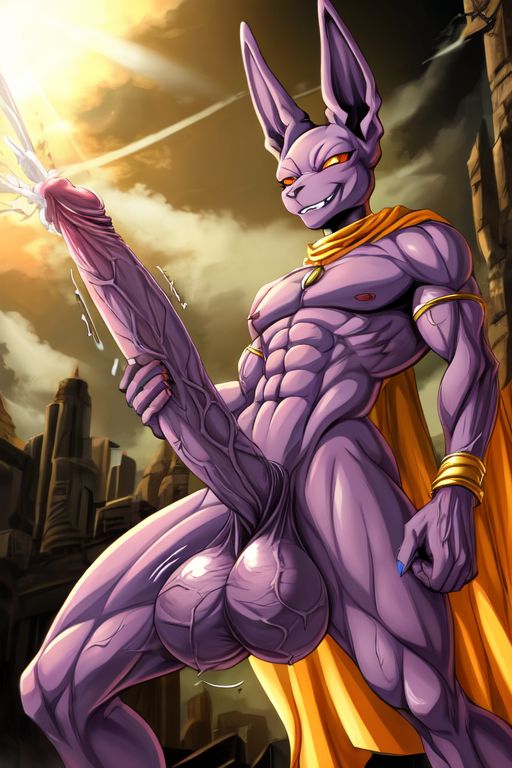 ai_generated beerus big_balls big_penis cocky69 dragon_ball_super excessive_size gay hyper_penis long_penis muscular solo_male veins_on_dick veiny_balls veiny_penis