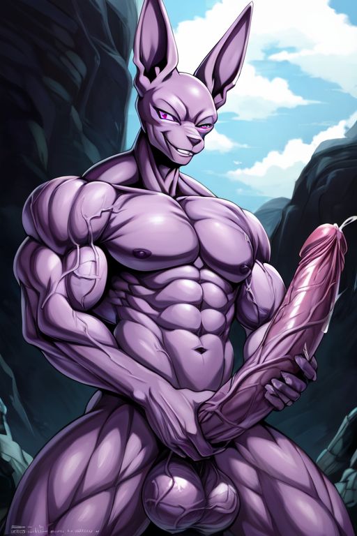 ai_generated beerus big_balls big_penis cocky69 dragon_ball_super excessive_size long_penis muscular veins_on_dick veiny_balls veiny_muscles veiny_penis