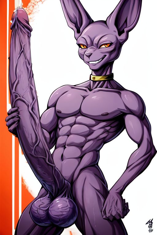 ai_generated beerus big_balls big_penis cocky69 dragon_ball_super excessive_size hyper_penis long_penis muscular veins_on_dick veiny_balls veiny_penis