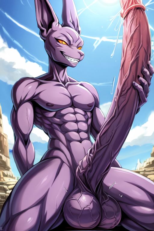 ai_generated beerus big_balls big_penis cocky69 dragon_ball_super excessive_size hyper_penis long_penis muscular veins_on_dick veiny_balls veiny_penis