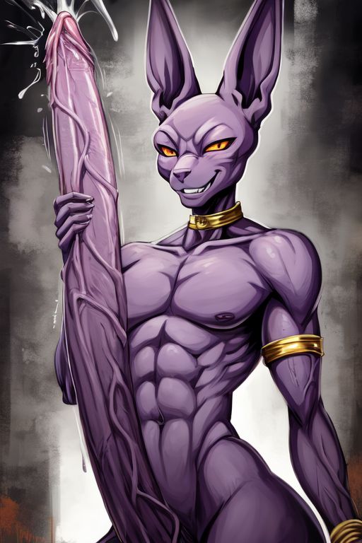 ai_generated beerus big_penis cocky69 dragon_ball_super excessive_size hyper_penis long_penis muscular veins_on_dick veiny_penis