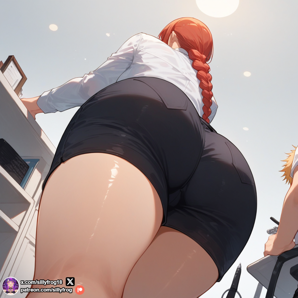 ai_generated ass ass_focus backsack below_view big_ass big_butt bimbo bimbo_body bubble_ass bubble_butt butt_focus chainsaw_man confident dominant exposed exposed_ass fat_ass female female_only from_behind from_below high_heels huge_ass makima_(chainsaw_man) office_clothing office_lady pants plump_ass rear_view sillyfrog solo solo_female stable_diffusion tease thick_thighs tighs wide_hips