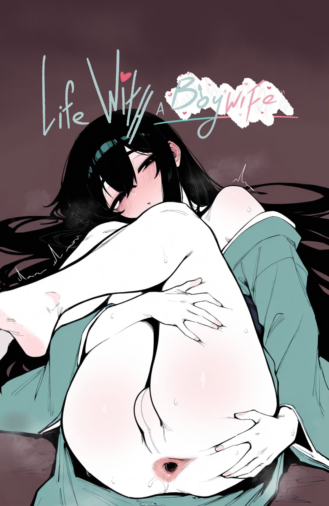 ai generated, anus, balls, black hair, blush, femboy, long hair, presenting, presenting anus, spread ass, tagme, whinyzza, yaoi