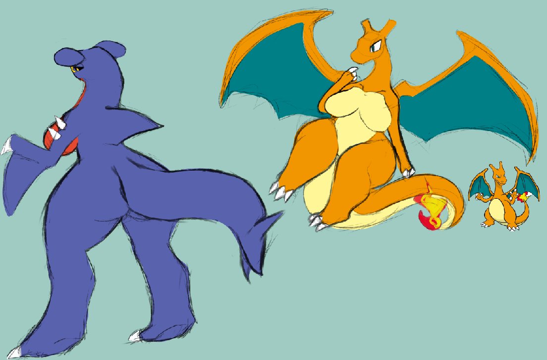 artesjsc big_ass big_breasts breasts bubble_butt charizard garchomp huge_ass nintendo pokémon_(species) pokemon pokemon_(species) thick_thighs wide_hips