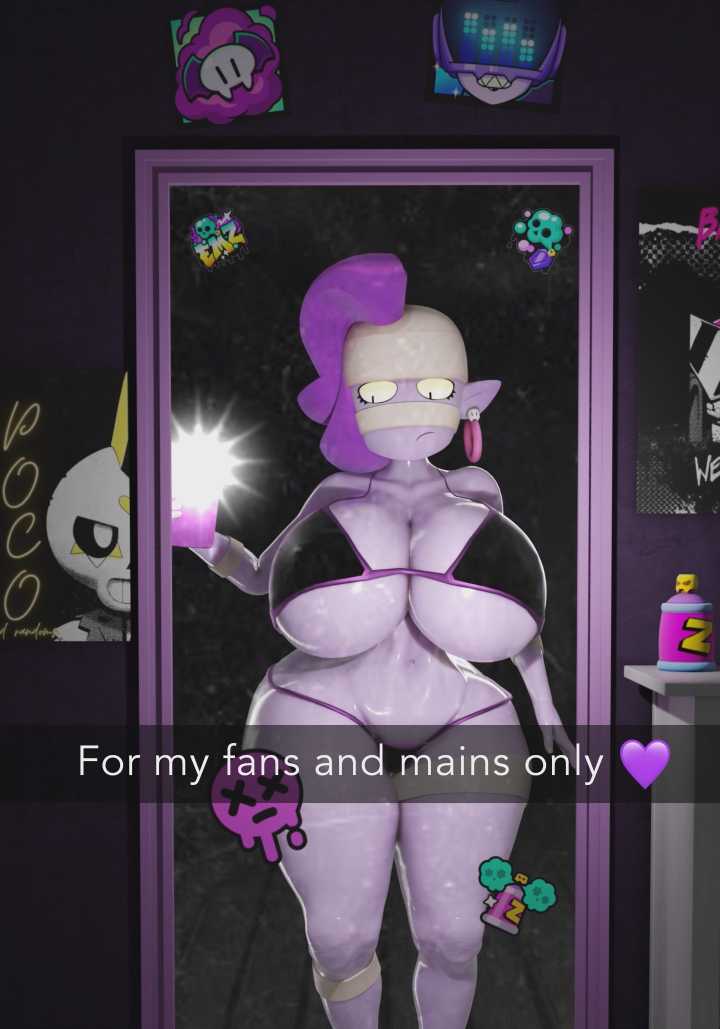 1girl, 3d, 3d model, bandaged arm, bandaged leg, big breasts, bikini, black bikini, black bra, black panties, bra, brawl stars, caption, detailed background, ear piercing, emz (brawl stars), hyper breasts, indoors, large breasts, malteadota, mirror, mirror selfie, mummy wrappings, pink skin, pointy ears, purple hair, purple skin, selfie, snapchat, solo, taking picture, thick ass, thick thighs, thin waist, visible nipples, voluptuous, voluptuous female, wrapped legs, zombie girl