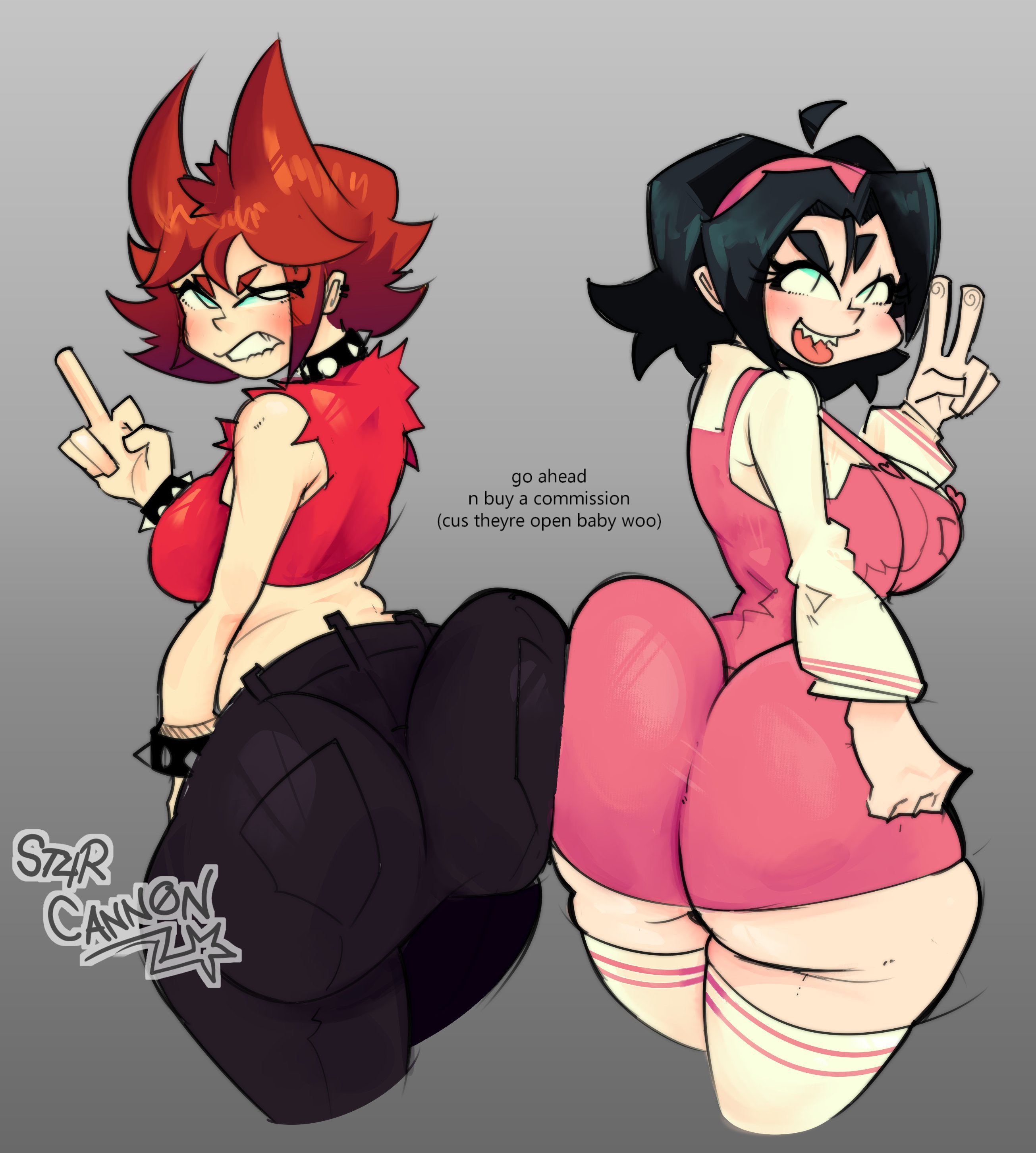 big ass, big breasts, bottom heavy, cassandra (newgrounds), huge ass, huge hips, huge thighs, nene (newgrounds), newgrounds, pico's school, st4rcannon, thick thighs, wide hips