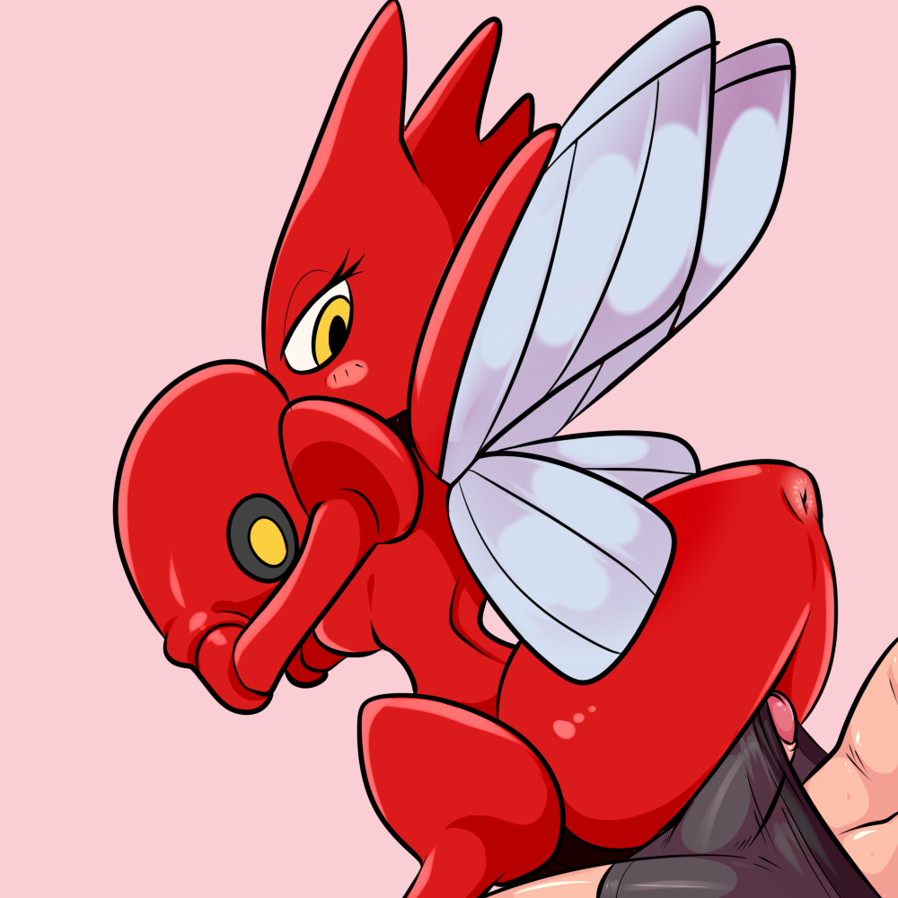 anus breasts clothes eyelashes faceless_male female human interspecies lonbluewolf male mammal nintendo penis pink_background pokemon pokephilia rubbing scizor simple_background straight underwear video_games wings yellow_eyes