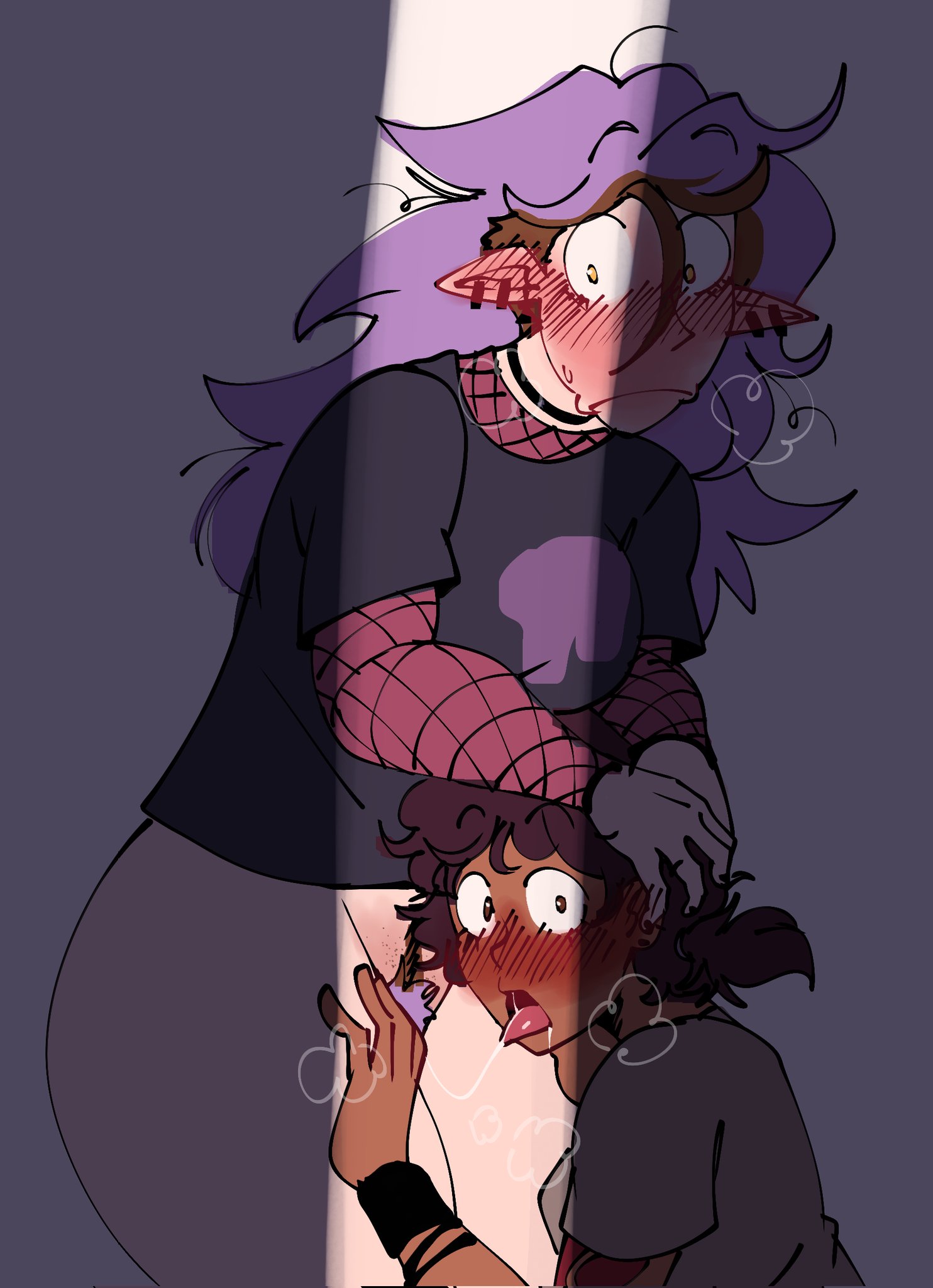 2girls, after cunnilingus, amity blight, blush, caught, caught in the act, cunnilingus, female, female only, jontainaka, latina, lesbian, luz noceda, multiple girls, no watermark, oral, purple hair, tagme, tagme (artist), the owl house, yuri