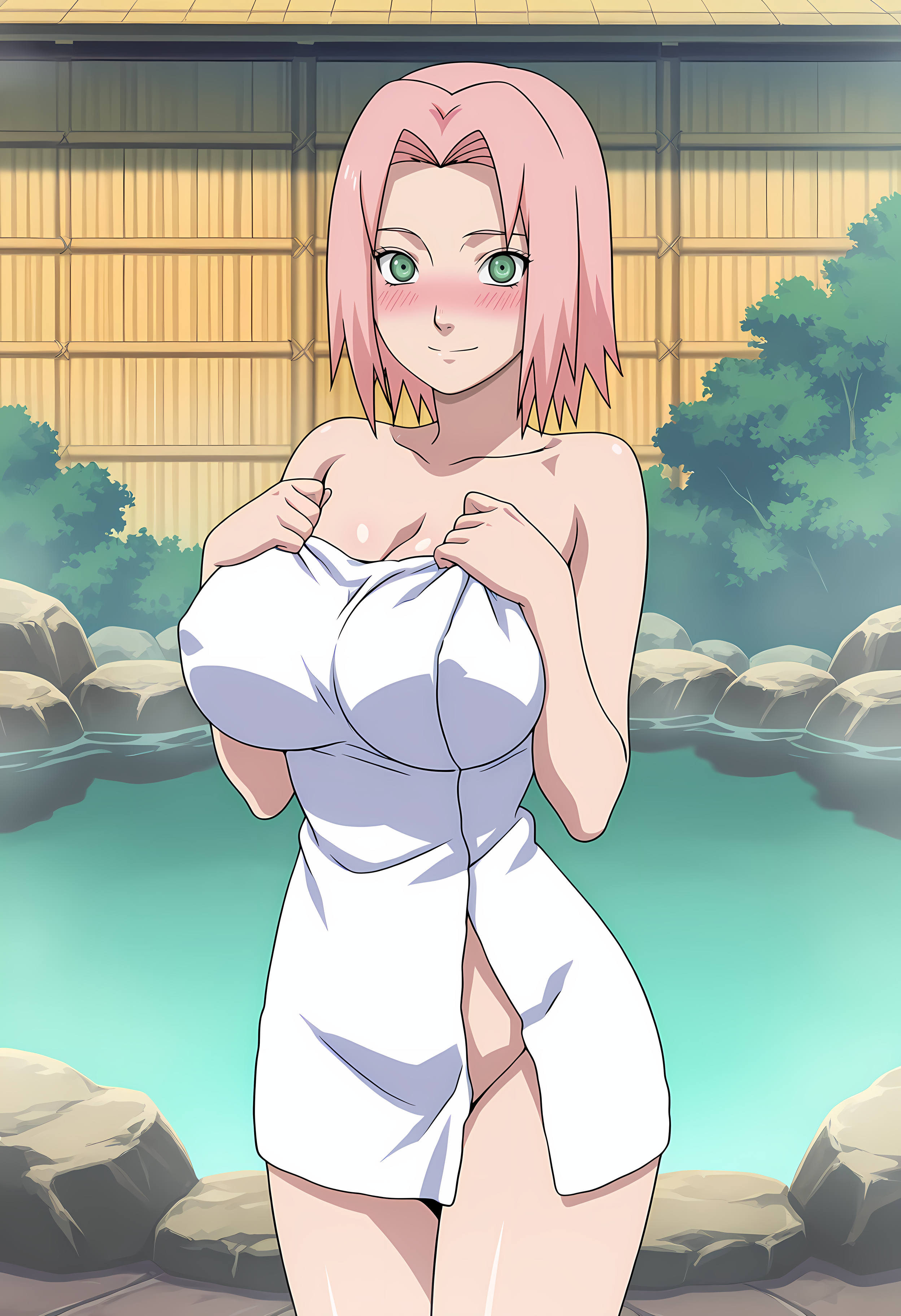 , 1girls, ai generated, aindroidparanoid, ass, big ass, big breasts, big butt, breasts, busty, butt, curvy, cute, fat ass, female, female only, hair, haruno sakura, hi res, hips, huge breasts, human, large ass, large breasts, legs, narrow waist, naruto (series), nipples, onsen, sakura haruno, slim waist, solo, tagme, thick ass, thick thighs, voluptuous, waist, wide hips