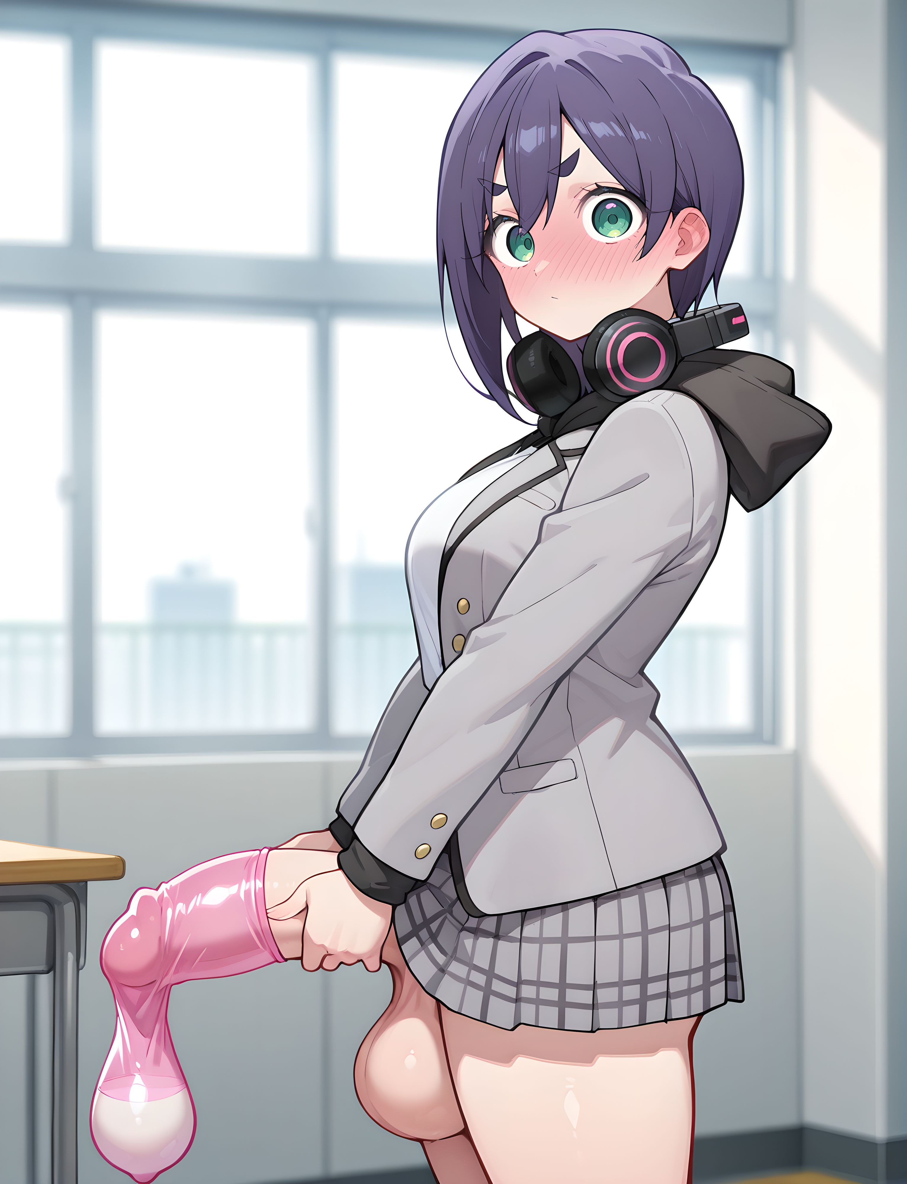 1futa, ai generated, balls, big ass, big balls, blush, breasts, cum, futa only, futanari, grapesss, haraga kurumi, huge cock, intersex, kimi no koto ga dai dai dai dai daisuki na 100-nin no kanojo, large penis, penis, testicles, thighs, uncensored