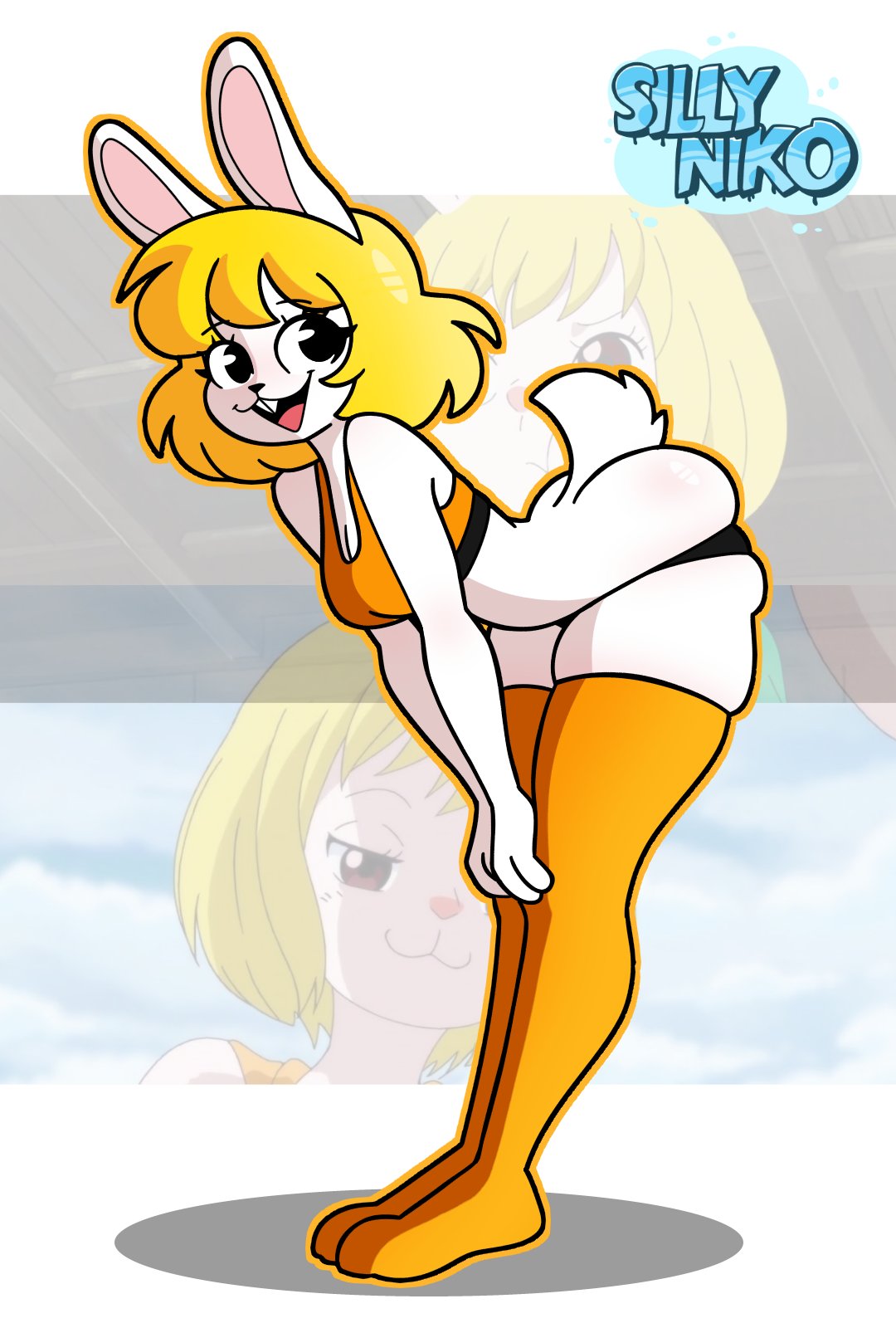 1girls, 2025, 2d, 2d (artwork), 2d artwork, anthro, ass, big ass, big butt, blonde female, blonde hair, blonde-haired female, bunny, bunny girl, bunny tail, carrot (one piece), clothed, clothed female, cute, cute face, digital art, digital drawing (artwork), digital media (artwork), female, female only, furry, furry female, lagomorph, leggings, leporid, one piece, rabbit, rabbit ears, rabbit girl, rabbit tail, sillyniko, solo, solo female, sports bra, tagme, thong, white fur