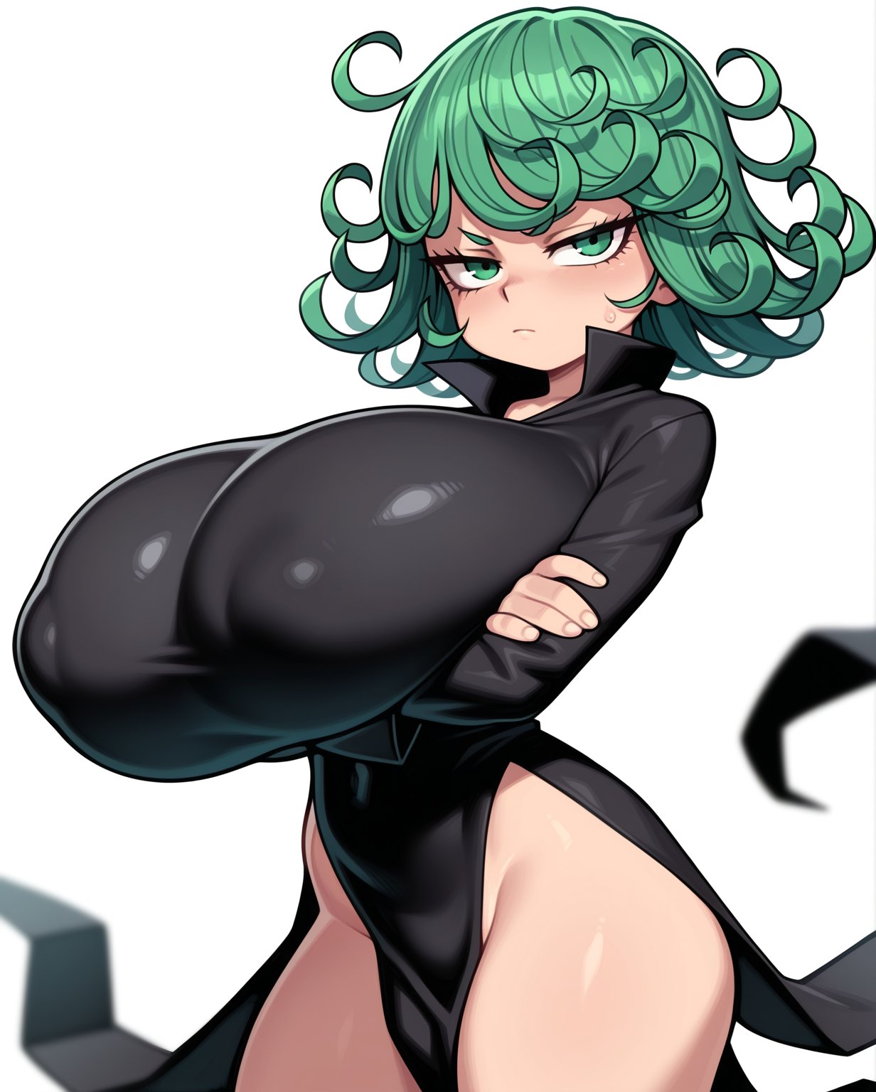 1girls, ai generated, alternate breast size, big breasts, boobs, boobs close up, boobs close-up, boobs closeup, boobs focus, breasts, breasts close up, breasts close-up, breasts closeup, breasts focus, close up, close up breasts, close up view, close-up, closeup, closeup view, curly hair, curvy, female, female only, green eyes, green hair, looking at viewer, mochipawg, nipple bulge, one-punch man, solo, sweatdrop, tatsumaki