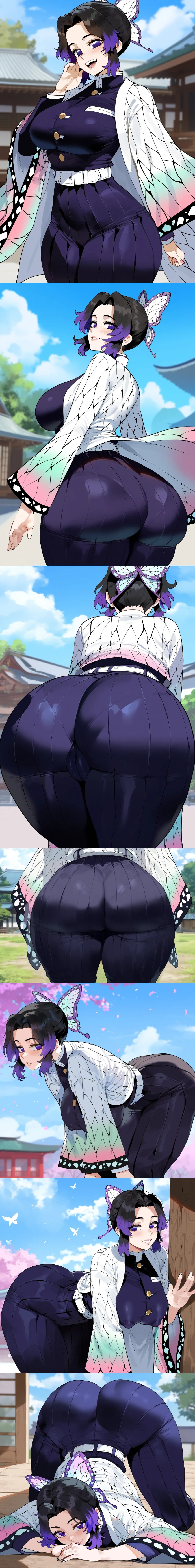 1girls, ai generated, ass, ass focus, bent over, big ass, big butt, black hair, breasts, bubble butt, cameltoe, close-up, covered nipples, creamy ai, curvy, demon slayer, demon slayer uniform, fat ass, female, from behind, huge ass, kimetsu no yaiba, kochou shinobu, large ass, large breasts, light skin, light-skinned female, lower body, multicolored hair, purple eyes, purple hair, pussy, round ass, short hair, shounen jump, solo, tagme, thick ass, thick thighs, top-down bottom-up, wide hips