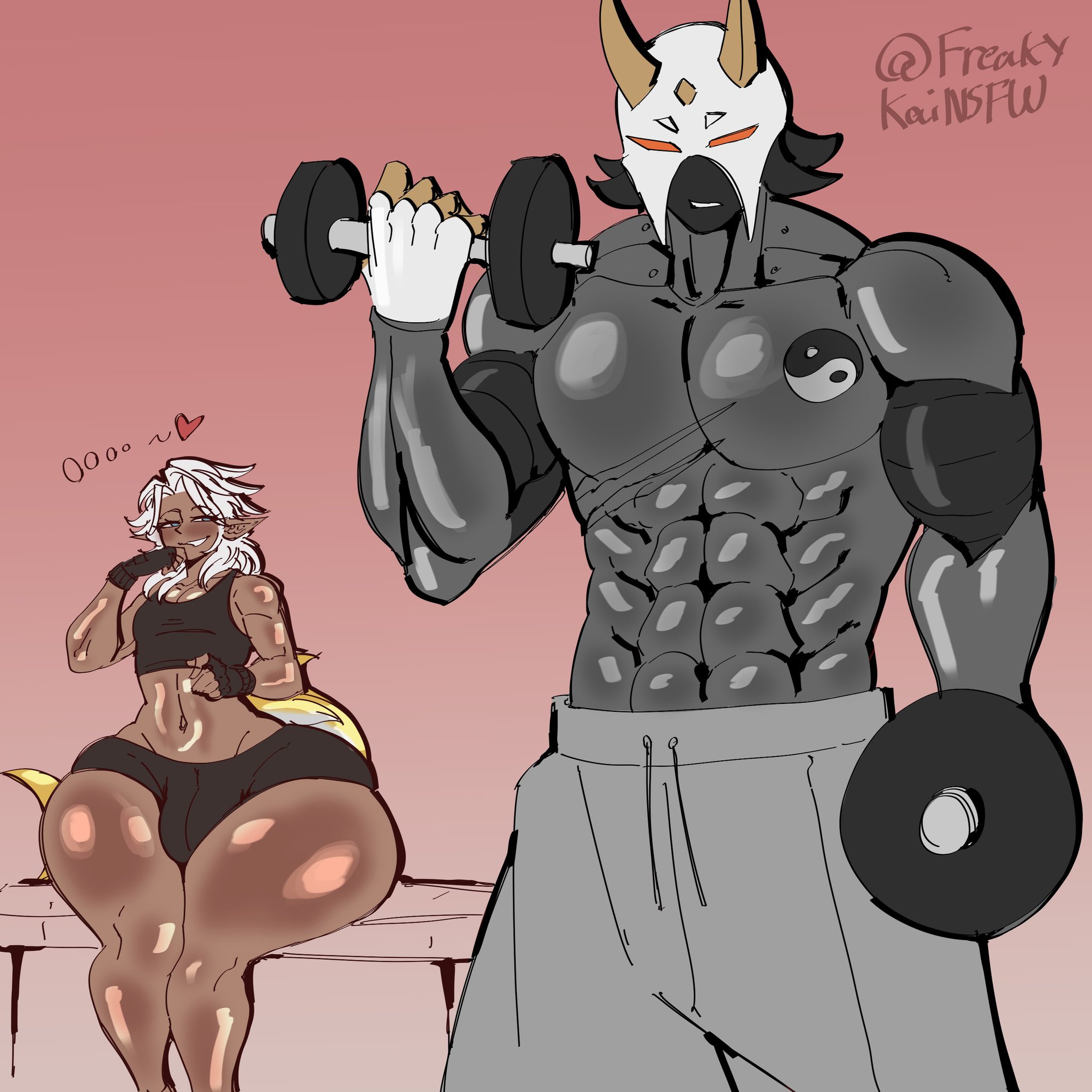 android, dialogue, fat ass, fat butt, fat thighs, freakykainsfw, gym, himbo, hung, hunk, kai (freakykai), male, massive ass, massive thighs, robot, seductive, sitting, teasing, thick male, thick thighs