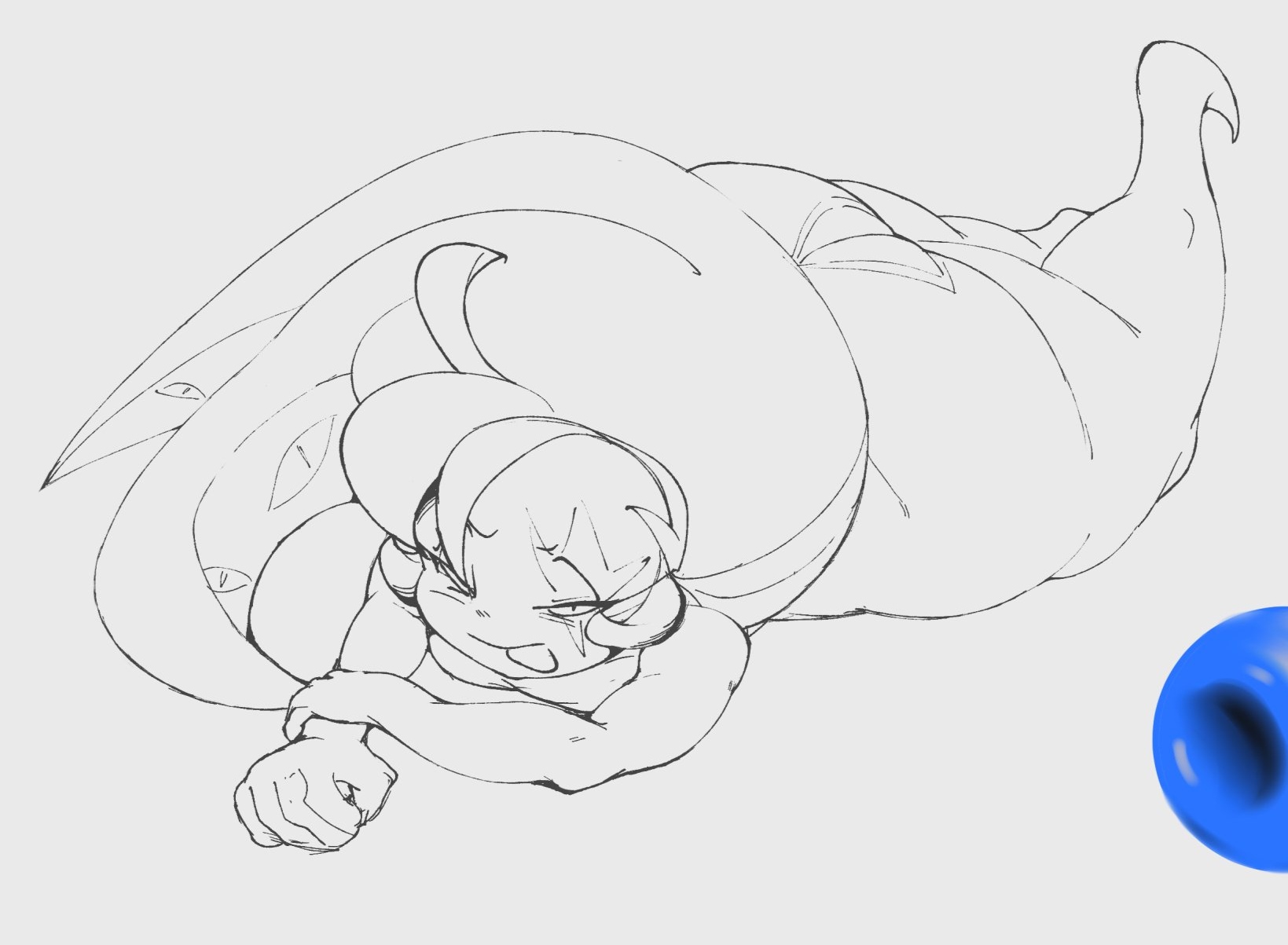 ass, big ass, cookie run, femboy, jester, laying down, male, shadow milk cookie, smile, smug, thick thighs, thighs, zframe