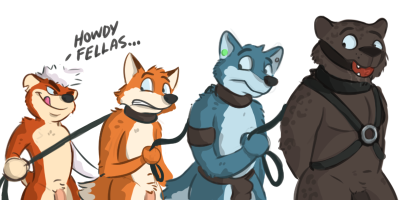 anthro ball_gag black_jaguar bondage bound bound_together dialogue disney duo english_text feline gag gagged hands_behind_back harness jaguar male male_only mammal multiple_subs open_mouth paintfox penis renato_manchas simple_background source_request spots text unknown_artist white_background zootopia