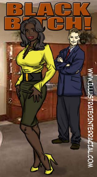 black_bitch! comic dark-skinned_female dark_skin female illustrated-interracial interracial male