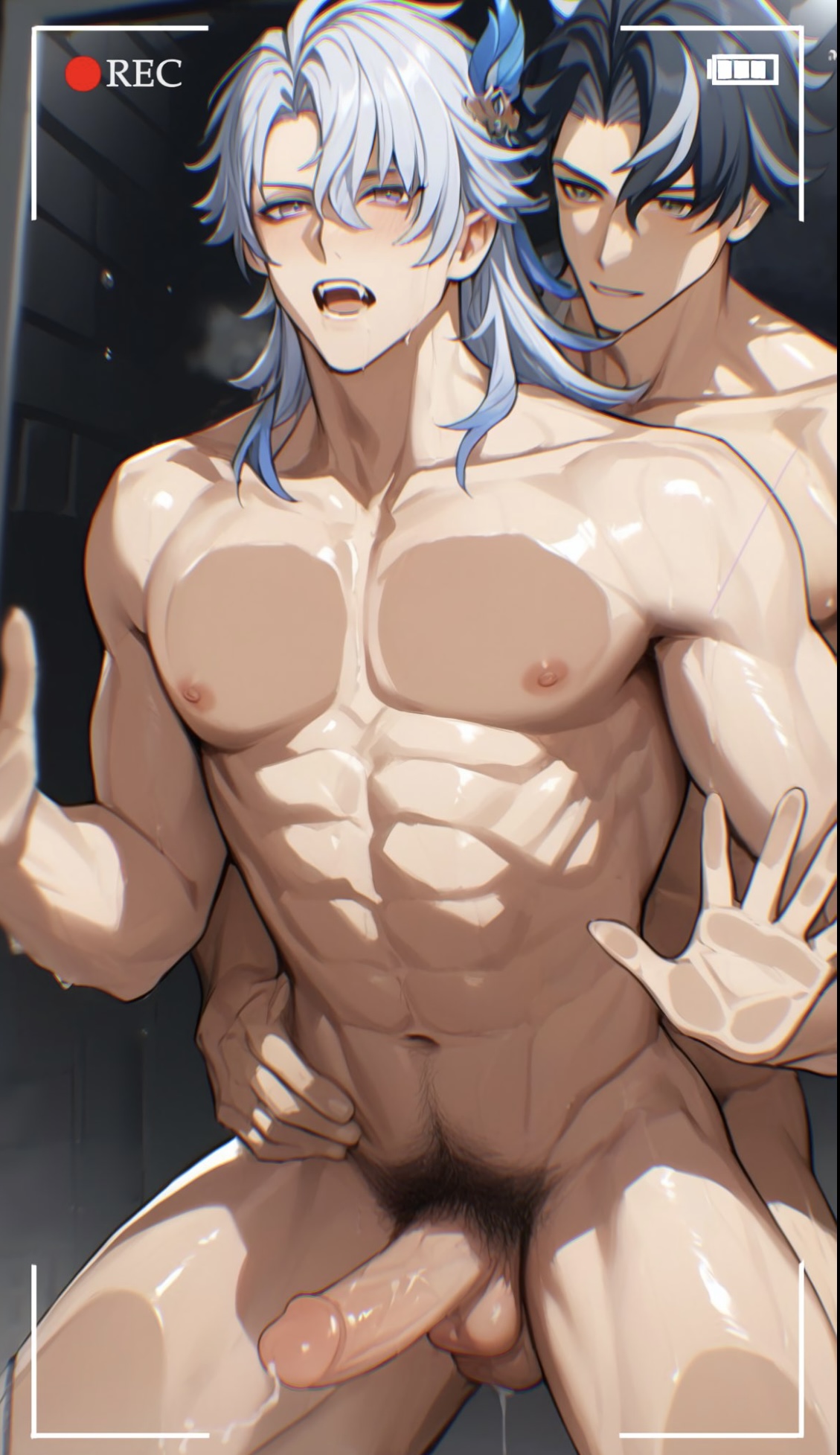 2boys, against glass, ai generated, anal, anal penetration, anal sex, ass, cum in ass, cumshot, duo, gay sex, genshin impact, male, male focus, neuvillette (genshin impact), nipples, open mouth, wriothesley (genshin impact), yaoi