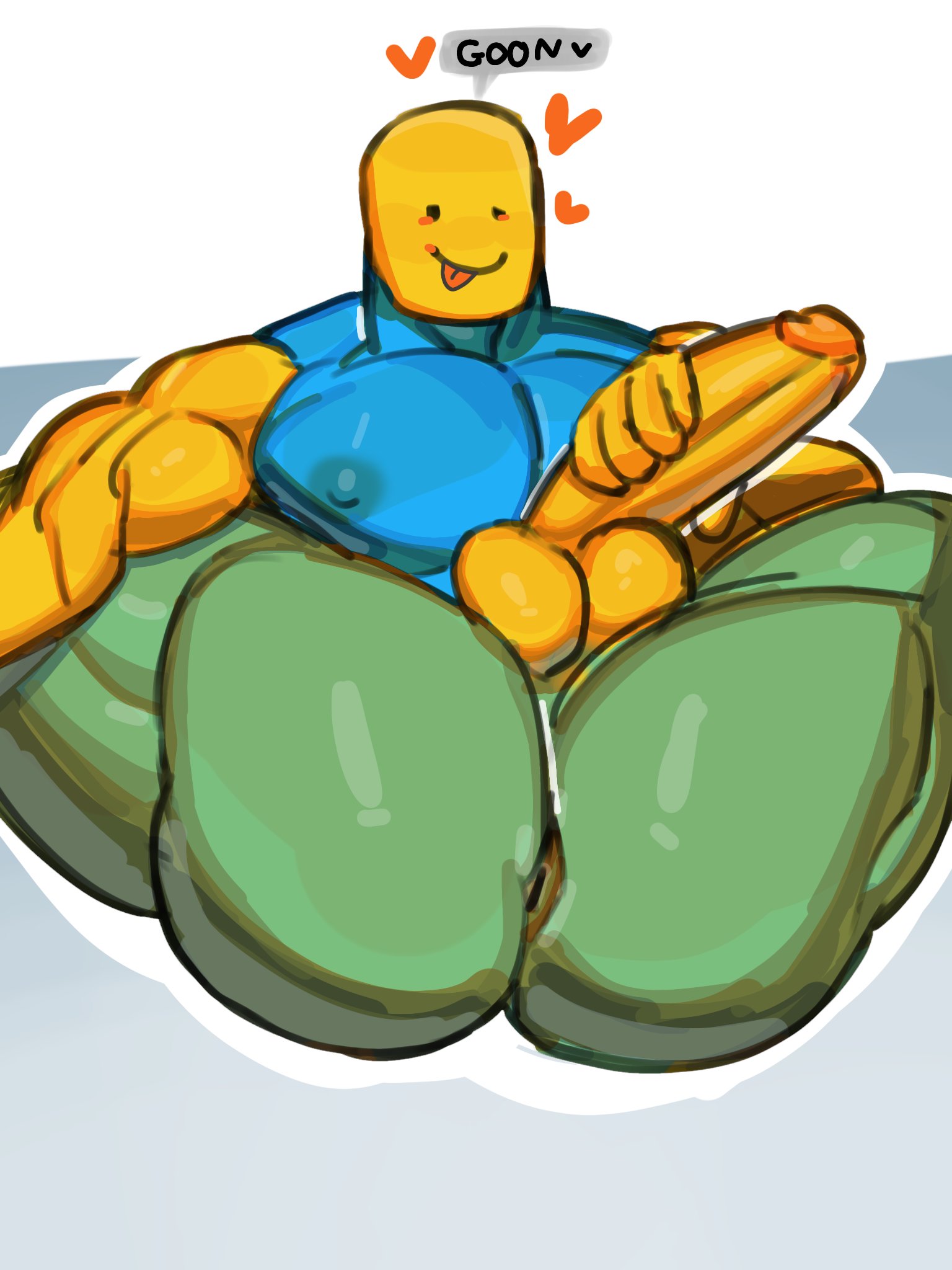 anus, anus peek, apzapuru, bara, bara tiddies, gay, hearts around head, male, male only, masturbating, masturbation, muscular, muscular male, noob, noob (roblox), roblox, robloxian, silly, silly face, tagme, yaoi