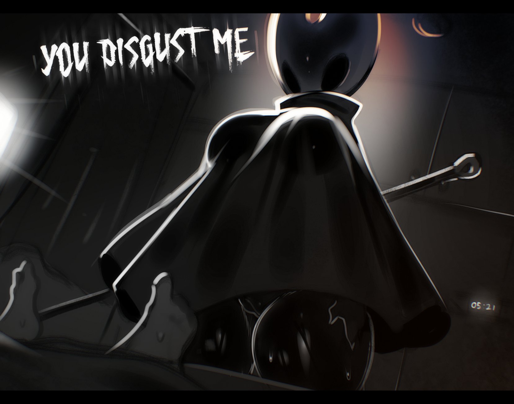 1girls, 2 horns, alternate body type, alternate breast size, arthropod, artist name, big ass, big breasts, big butt, black body, black skin, breasts, bubble ass, bubble butt, bug, bug girl, female, female only, genvoke, hollow knight, hornet (hollow knight), large ass, large breasts, large butt, silksong