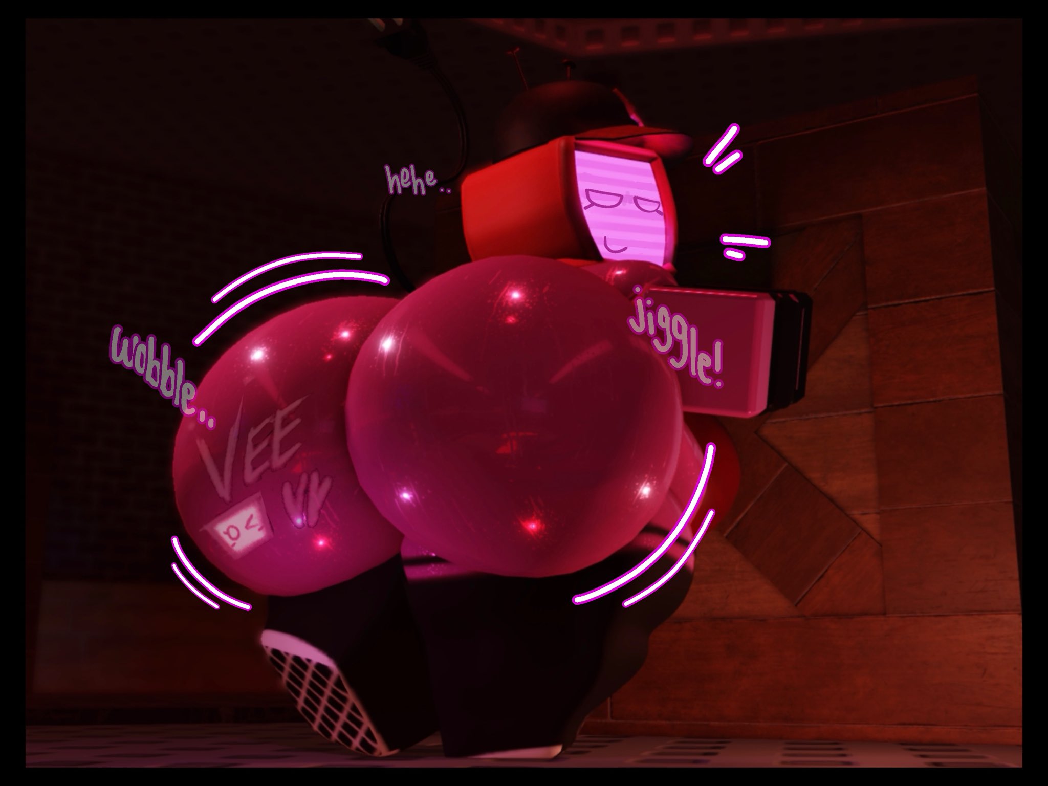1girls, 3d, ass, forsaken (roblox), gaslight engine, onomatopoeia, roblox, roblox game, robloxian, source request, tagme, veeronica