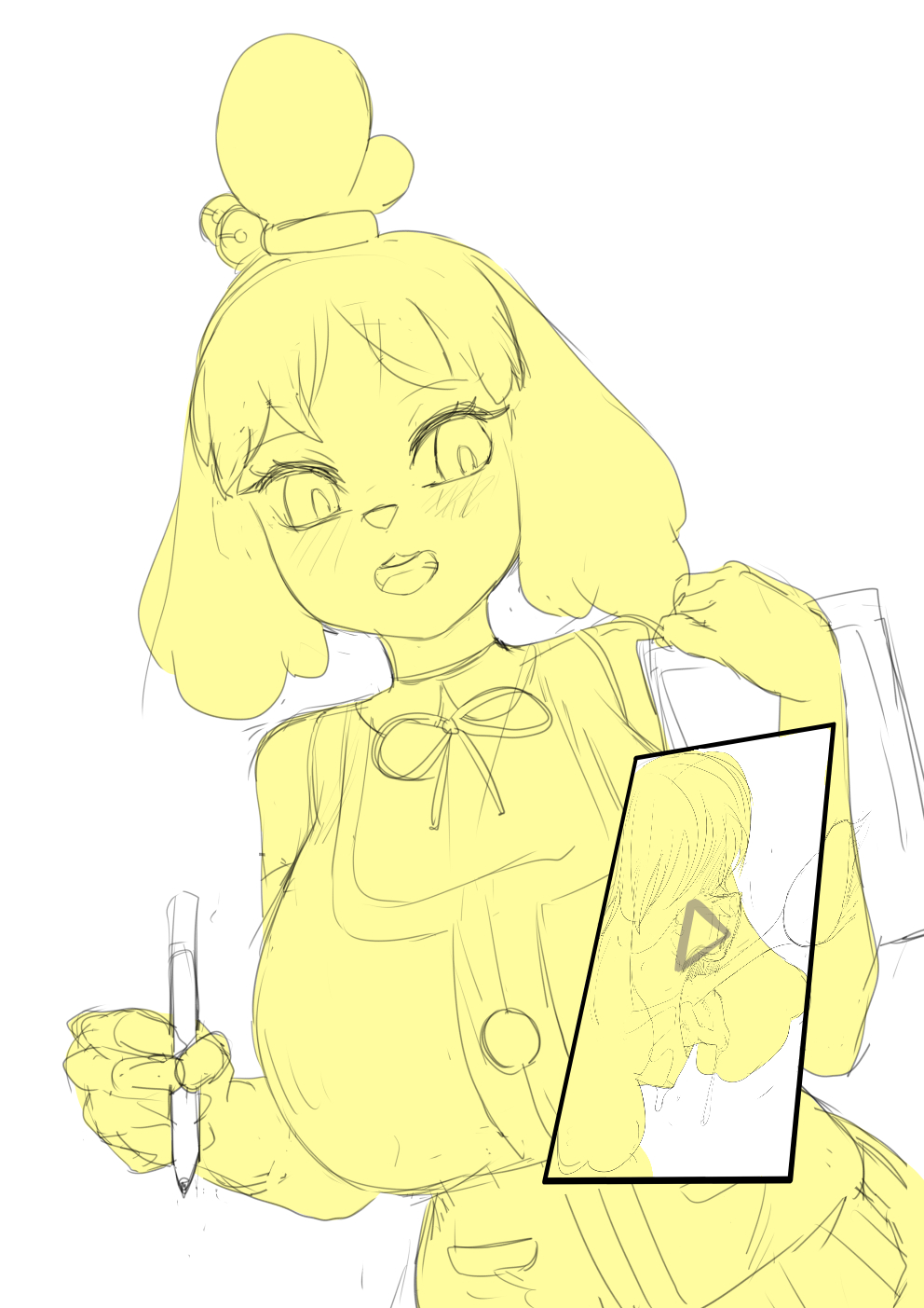 akitokit, female, furry, isabelle (animal crossing)