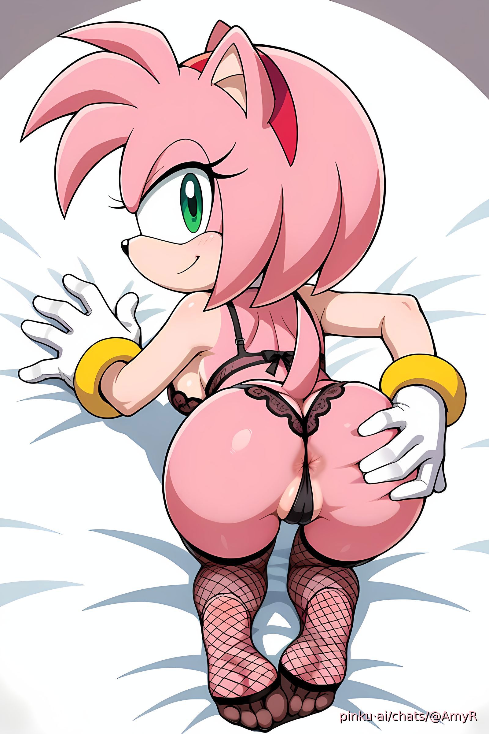 1girls, 2025, ai generated, amy rose, anthro, anus, ass, asshole, asshole behind thong, barefoot, bra, feet, legs, lingerie, mobian (species), pinku, pinku.ai, presenting, presenting ass, presenting butt, sega, soles, sonic (series), sonic the hedgehog (series), tagme, teksavart2, thong