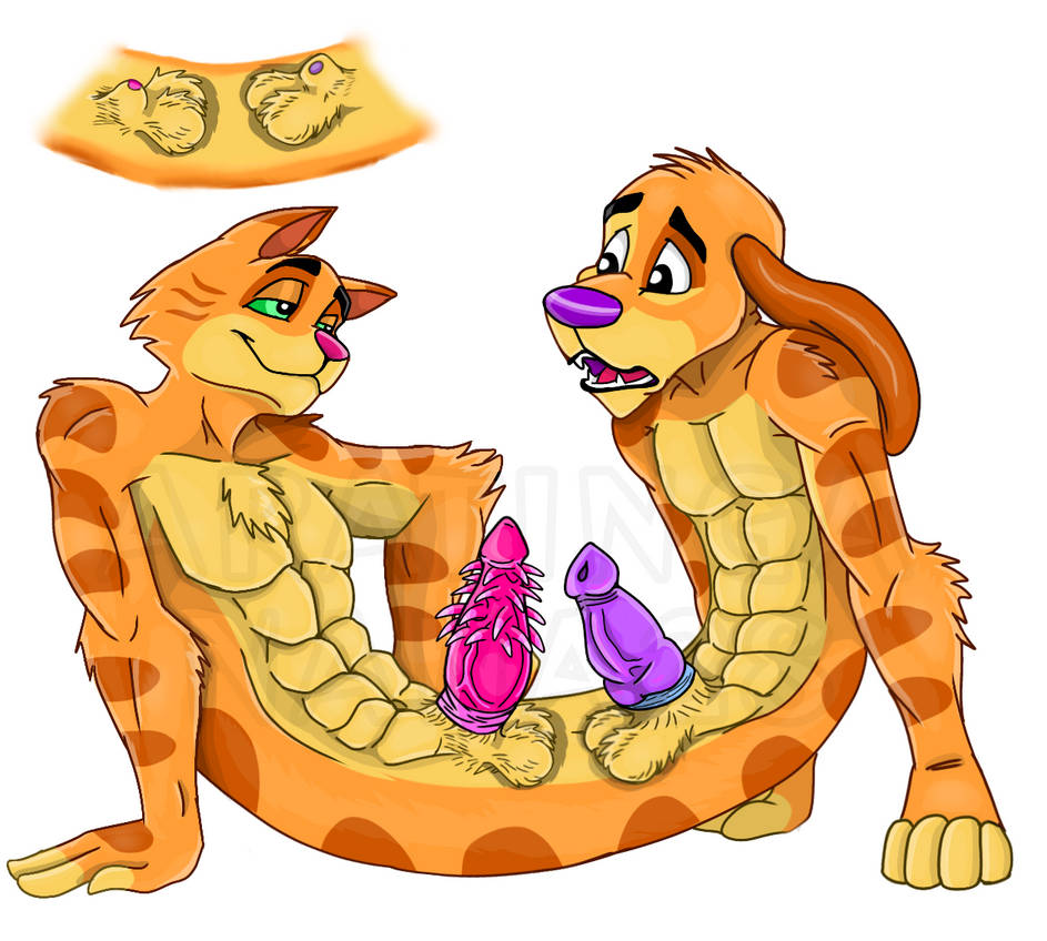 anatomically_correct_penis anthro balls cat_dick catdog catdog_(series) conjoined dick dog_dick furry furry_balls furry_dick furry_male gay_furry nickelodeon penis siamese_twins six_pack twins