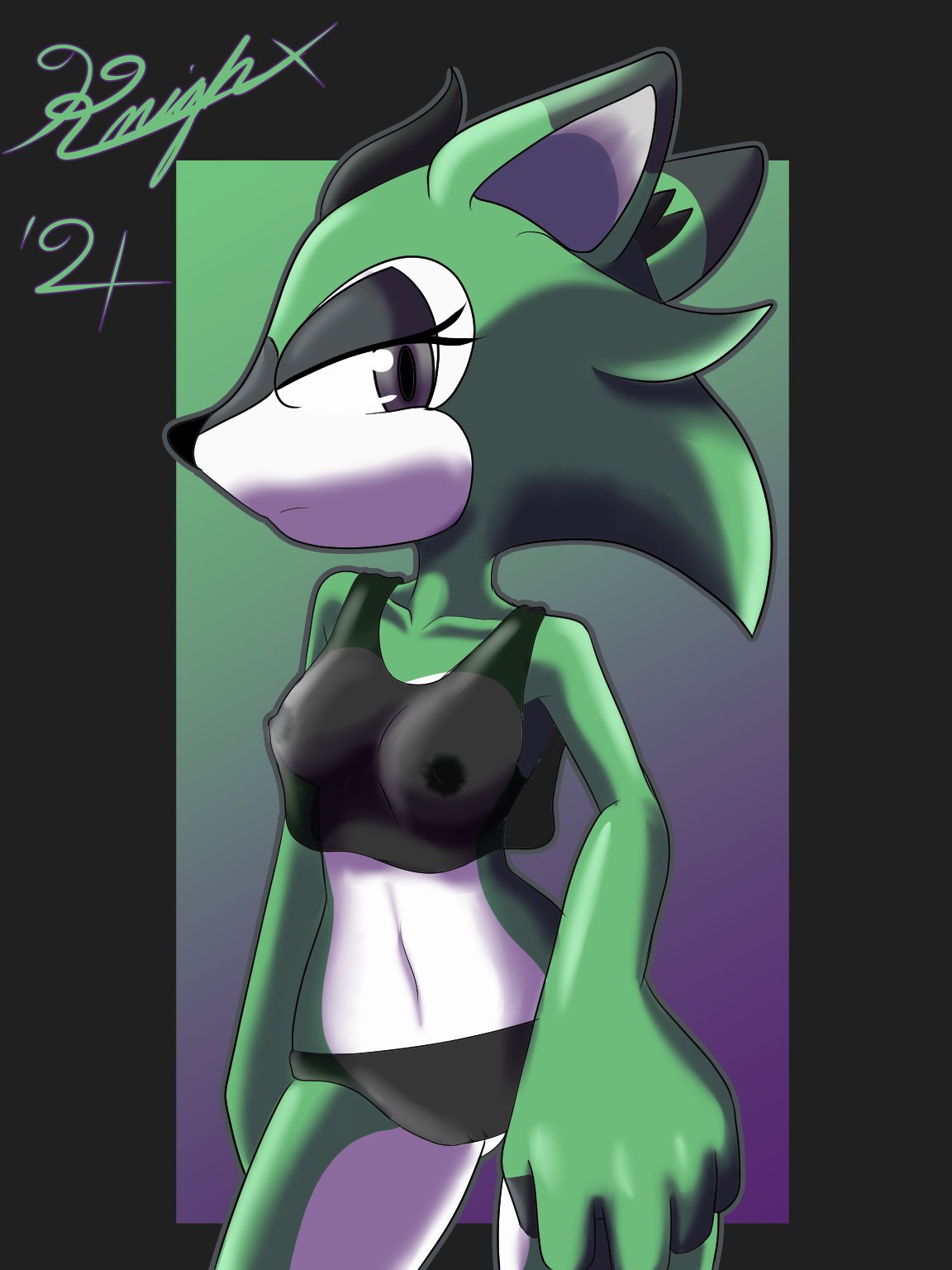 3:4 anthro archie_comics areola black_eyes breasts clothing clove_the_pronghorn crop_top female fur green_body green_fur hi_res horn knightnight54 mammal navel nipples pronghorn sega shirt solo sonic_(series) sonic_the_hedgehog_(archie) sonic_the_hedgehog_(comics) sonic_the_hedgehog_(series) topwear translucent translucent_clothing underwear white_body white_fur