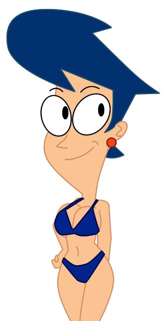 1girls big_breasts blue_bikini blue_hair bra breasts darla_myers earrings ec-707 get_blake looking_at_viewer milf nickelodeon smiling transparent_background