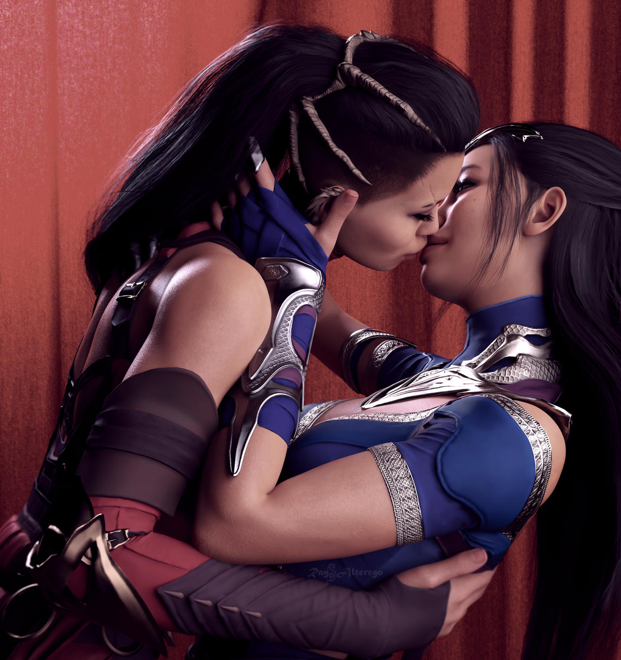 2girls 3d black_hair breasts bust busty chest curvaceous curves curvy curvy_figure dark_hair edenian female female_focus hips hourglass_figure incest kitana kiteena kunoichi large_ass large_breasts legs light-skinned_female light_skin mature mature_female mileena mortal_kombat mortal_kombat_1_(2023) netherrealm_studios ninja outworld princess rayalterego23 sisters slim_waist thick thick_hips thick_legs thick_thighs thighs twincest twins voluptuous waist wide_hips yuri