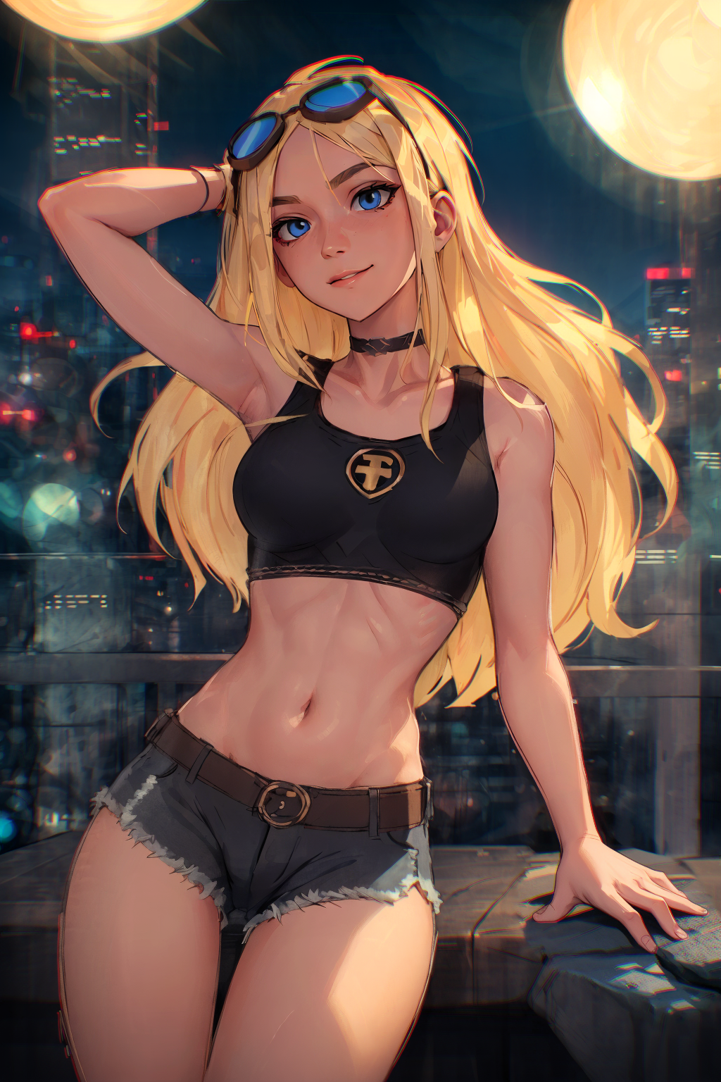 1girls ai_generated blonde_female blonde_hair blonde_hair blonde_hair_female blue_eyes choker collar curvaceous curvaceous_body curves curvy curvy_body curvy_female curvy_figure dc dc_comics female female female_only hourglass_figure light-skinned_female light_skin solo solo_female tara_markov teen_titans terra_(dc) voluptuous voluptuous_female