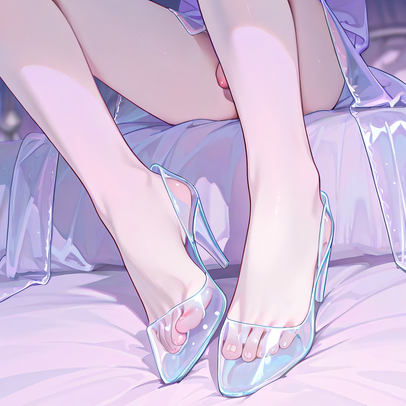 1boy, ai generated, feet, feet focus, feet visible through clothing, femboy, high heels focus, legs, lower body, male, myriel, penis, reneenjoyer, small penis, smooth skin, toes, toes visible through clothing, transparent high heels