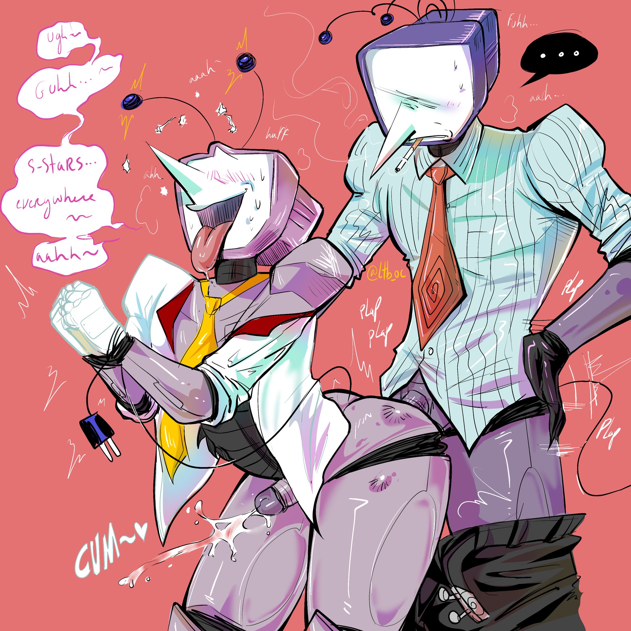 2boys, 2male, artist request, defernull, deltarune, deltarune chapter 3, dialogue, ltb, male, male only, moaning, selfcest, sex, tenna (deltarune)