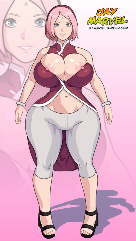 ass, boruto: naruto next generations, bracelets, breasts, female, female only, green eyes, haruno sakura, huge ass, huge breasts, human, jay-marvel, milf, naruto, naruto (series), pink hair, sakura haruno, short hair, thick thighs, uchiha sakura, voluptuous, wife