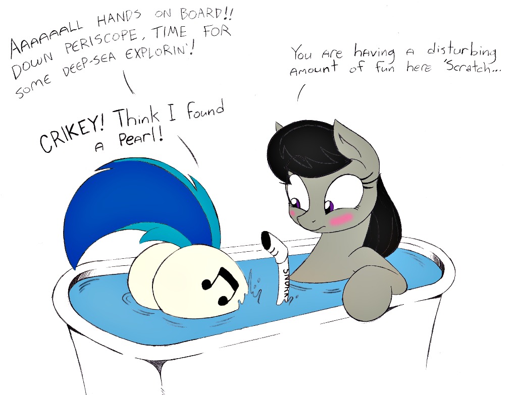 ass bath blush duo friendship_is_magic my_little_pony octavia_melody straight_hair text vinyl_scratch water