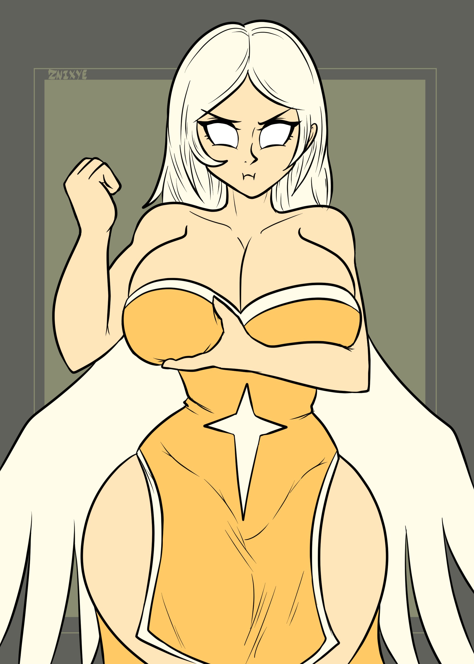 ass, big ass, big breasts, blonde hair, breasts, clash (series), clash of clans, female, healer (clash of clans), tagme, znixye