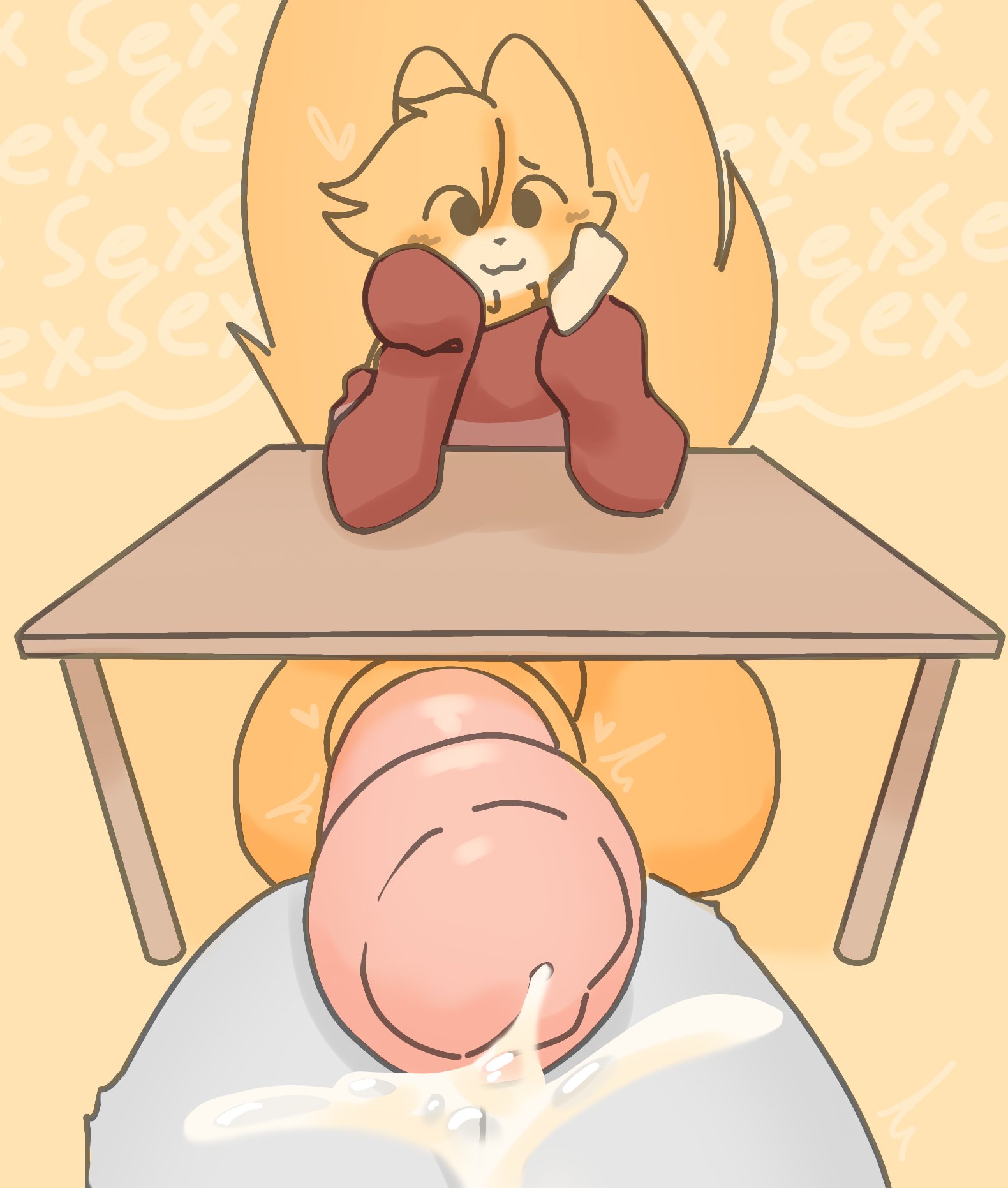 1boy, alex (horniicat), anthro, cat ears, cat tail, cum, feline, horniicat, hyper, hyper penis, male, penis, solo, solo male