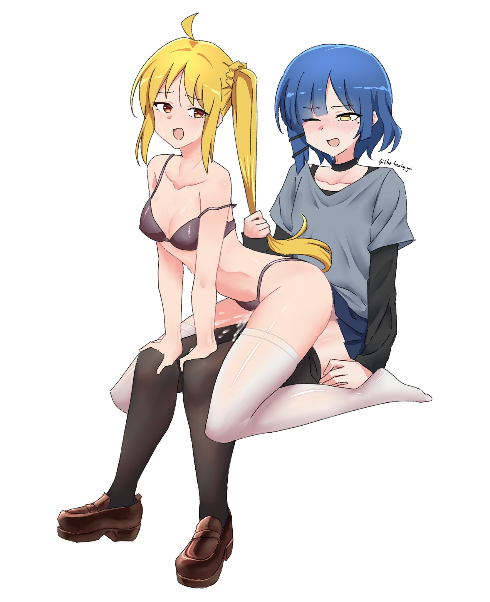 blue guy, bocchi the rock!, futa, futanari, genderswap, genderswap (ftm), ijichi nijika, intersex, rule 63, the freakin' yui, yamada ryou