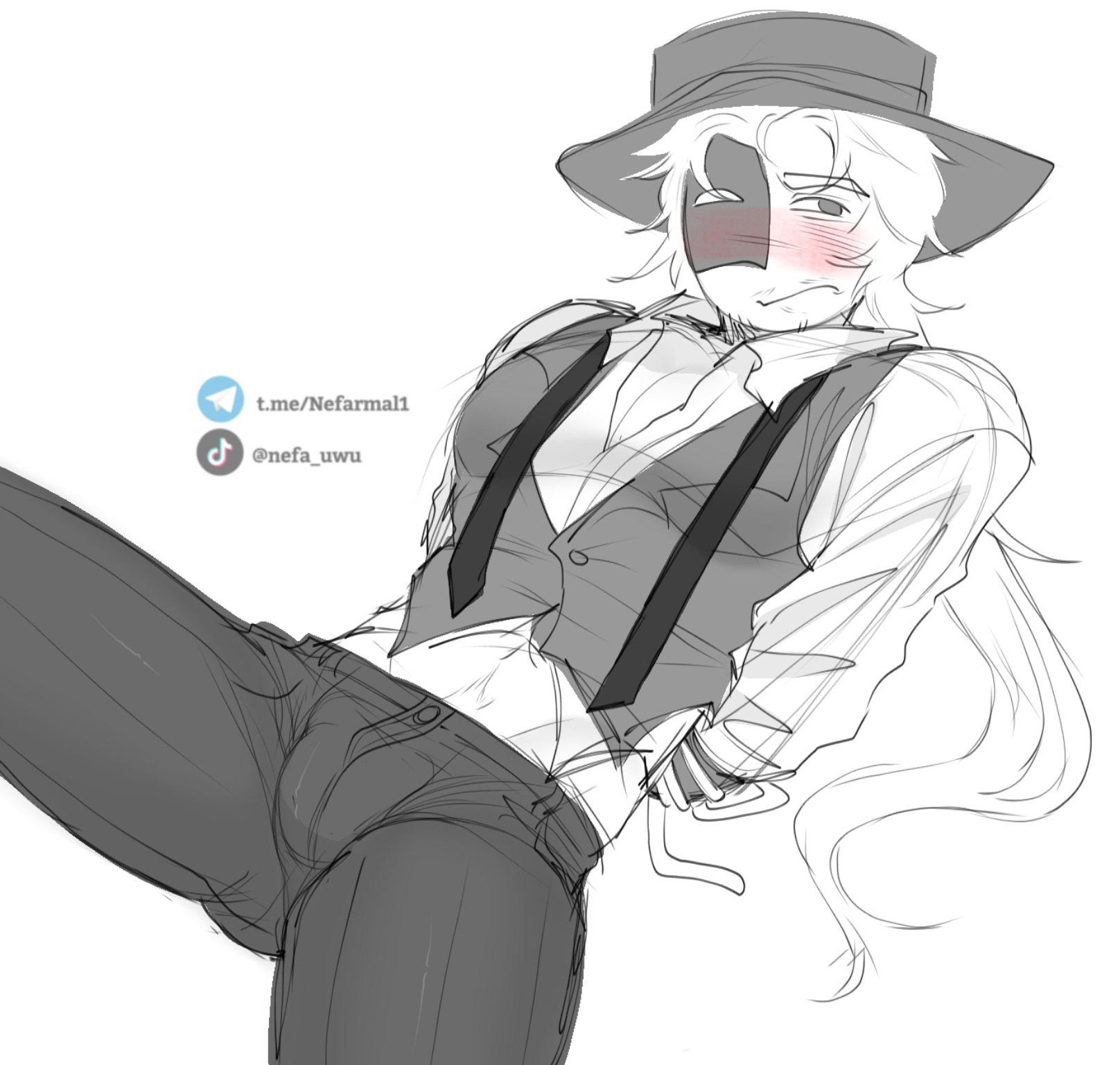 1boy, artful (die of death), blush, blushing, bulge, die of death (roblox), legs apart, male, male only, nefarmal, roblox, roblox game, robloxian, self upload, solo, solo male, tagme, tied, tied up, undone necktie