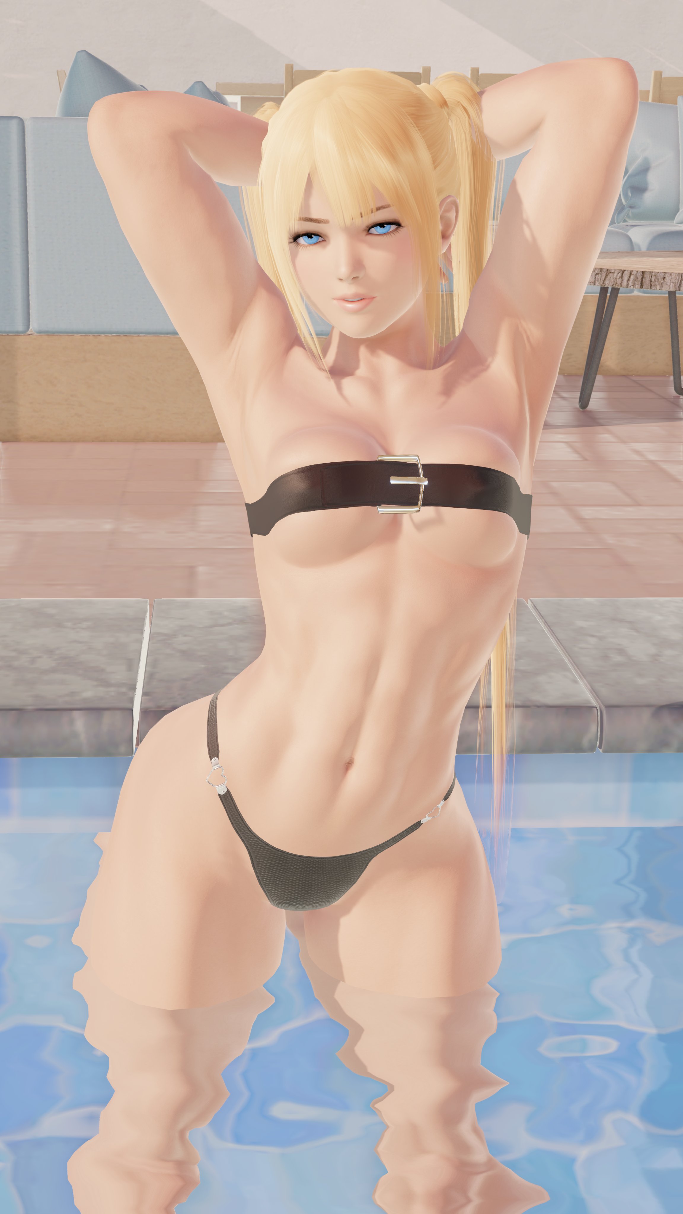 3d, adnarimydeth, blonde hair, blue eyes, dead or alive, marie rose, muscular, muscular female, solo, solo female, tagme